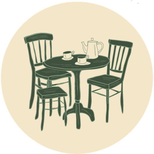 Symbol Tisch mit Stühlen – Gemeinschaft und Begleitung